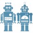 Ferm Living-sticker mural robot-robots blauw-2862