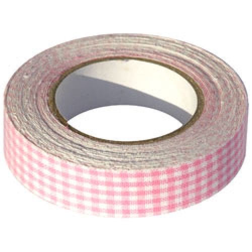 Diverse-leuke tape in katoen-vichy roze-3002