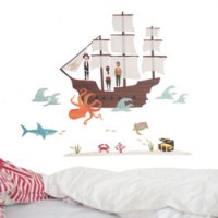 muursticker pirate ship