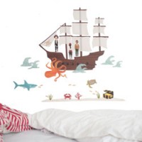 muursticker pirate ship