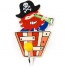 Nino Ideas-porte-manteau pirate coloré-piraat met zwarte hoed-3596