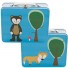 Sebra-kleurrijke blikken lunchbox forest-beer en vos blauw-5075