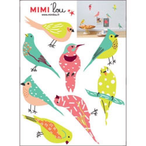 Mim'ilou-mini muursticker vogel-colonie d'oiseau-7670