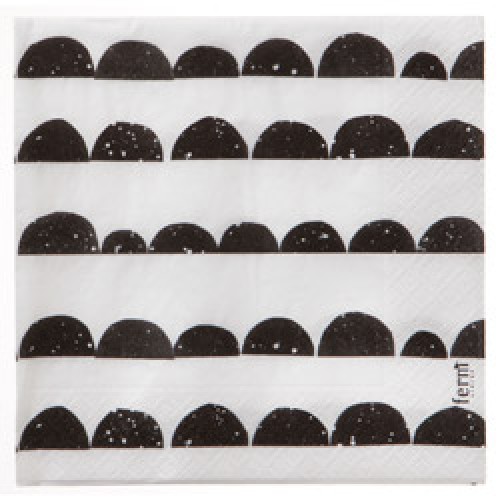 Ferm Living-set van 20 mooie papieren servietten-half moon black-8102