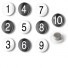Trendform-set van 10 ronde magneten-1-10 zwart wit-8825