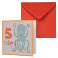 dubbele verjaardagskaart inktvis