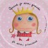 Labeltour-set van 6 kartonnen bordjes prinses-princesse-8681