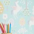 Majvillan-original swedish wallpaper-true unicorns turquoise-9898