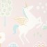 Majvillan-origineel zweeds behangpapier-true unicorns pink-9899