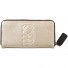 Orla Kiely-embossed flower leather big zip wallet-light gold-10027