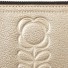 Orla Kiely-medium lederen portemonnee embossed flower-light gold-10035