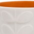 Orla Kiely-stijlvolle witte mok in ivoorporselein-raised stem orange-8116