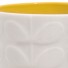 Orla Kiely-stijlvolle witte mok in ivoorporselein-raised stem yellow-8117
