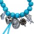 Loulechien-trendy bracelet en bois-turquoise-782