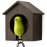 Qualy-vogelhuisje sleutelhanger-bruin groen-3974