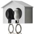 Qualy-duo vogelhuisje sleutelhanger-zwart wit-3981