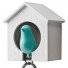 Qualy-vogelhuisje sleutelhanger-wit blauw-7489