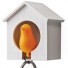 Qualy-vogelhuisje sleutelhanger-wit oranje-7488