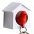 Qualy-mini vogelhuisje sleutelhanger-wit rood-7653