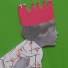 Zoé de las Cases-personnages en carton-meisje met rode kroon-722