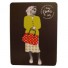 Zoé de las Cases-decoratief figuur in karton-vrouw met tas-1330